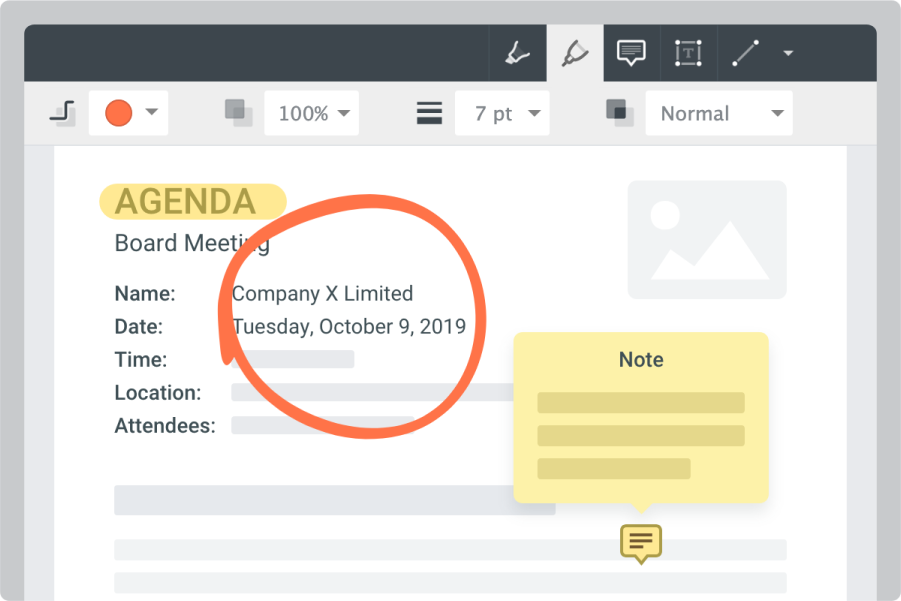 Make annotations directly onto meeting documents in your board pack