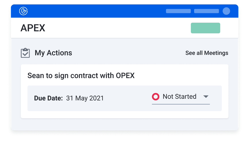 An action to sign a contract that is not started yet