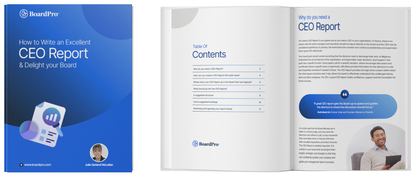 CEO Report Template Download | BoardPro