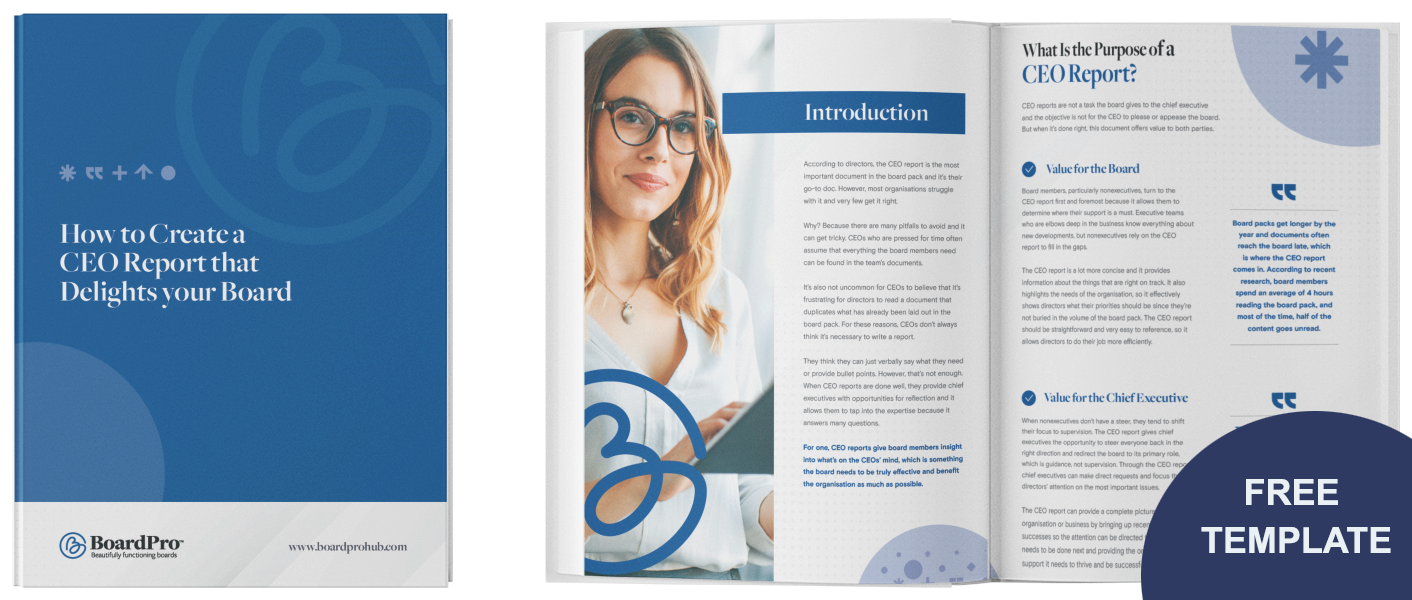 CEO Report Template Download BoardPro