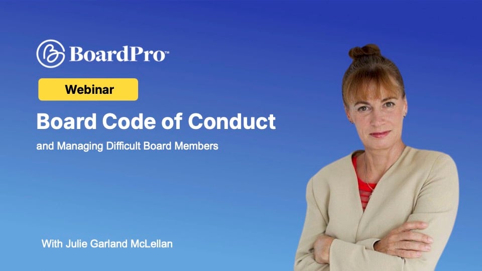 Webinar slides - Board code of conduct