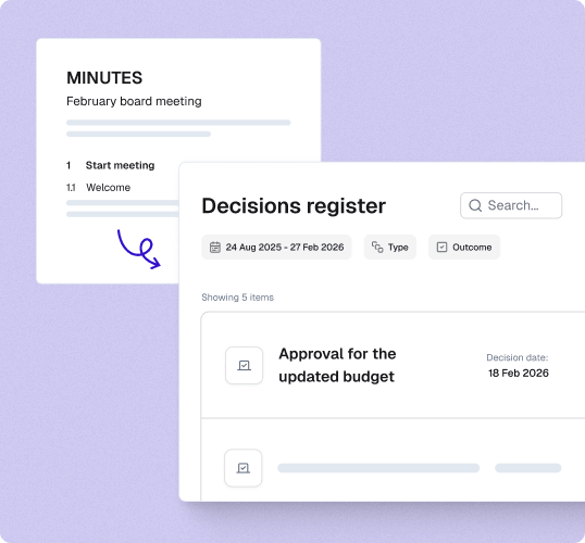 Meeting minutes to decision register