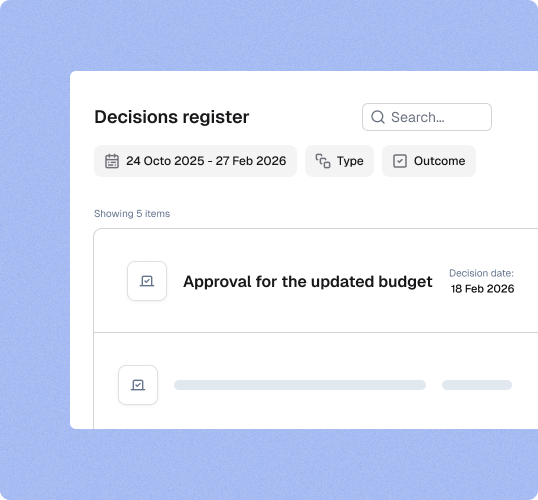 Decisions Register