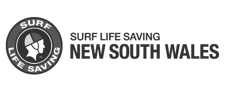 Surf Life Saving NSW logo in black and white