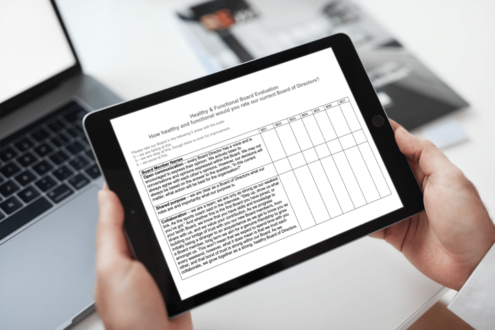 Download your teamplate Health and functional board evaluation