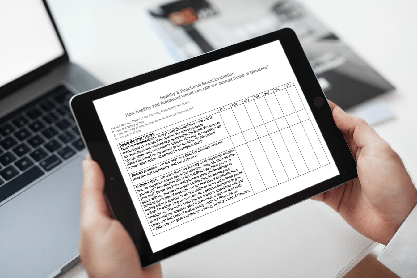 Download your teamplate Health and functional board evaluation