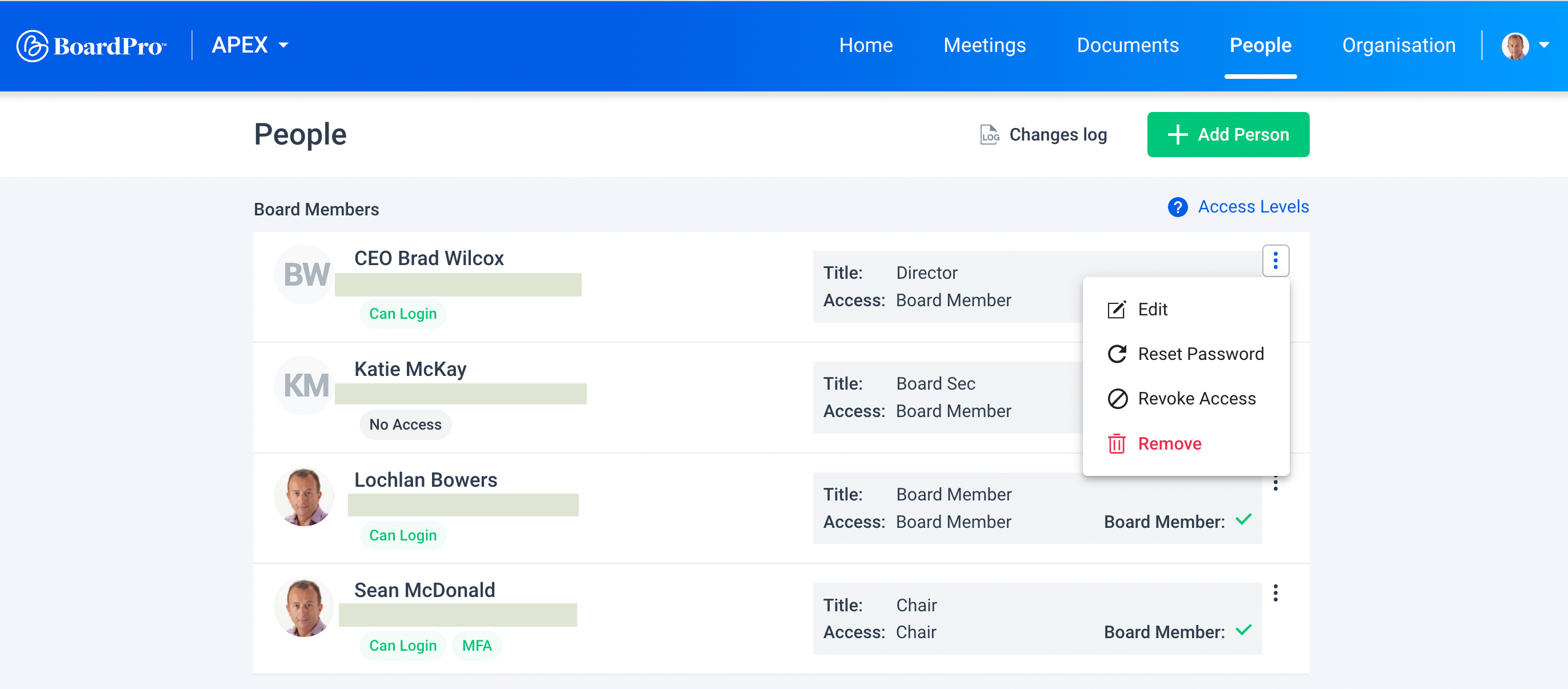 BoardPro customisable permissions for boards