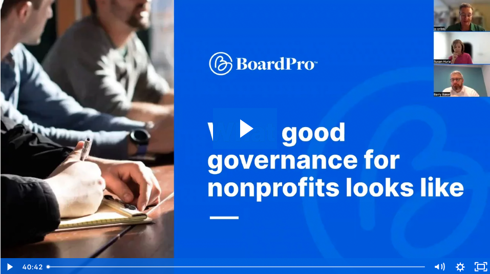 What does good governance for nonprofits look like