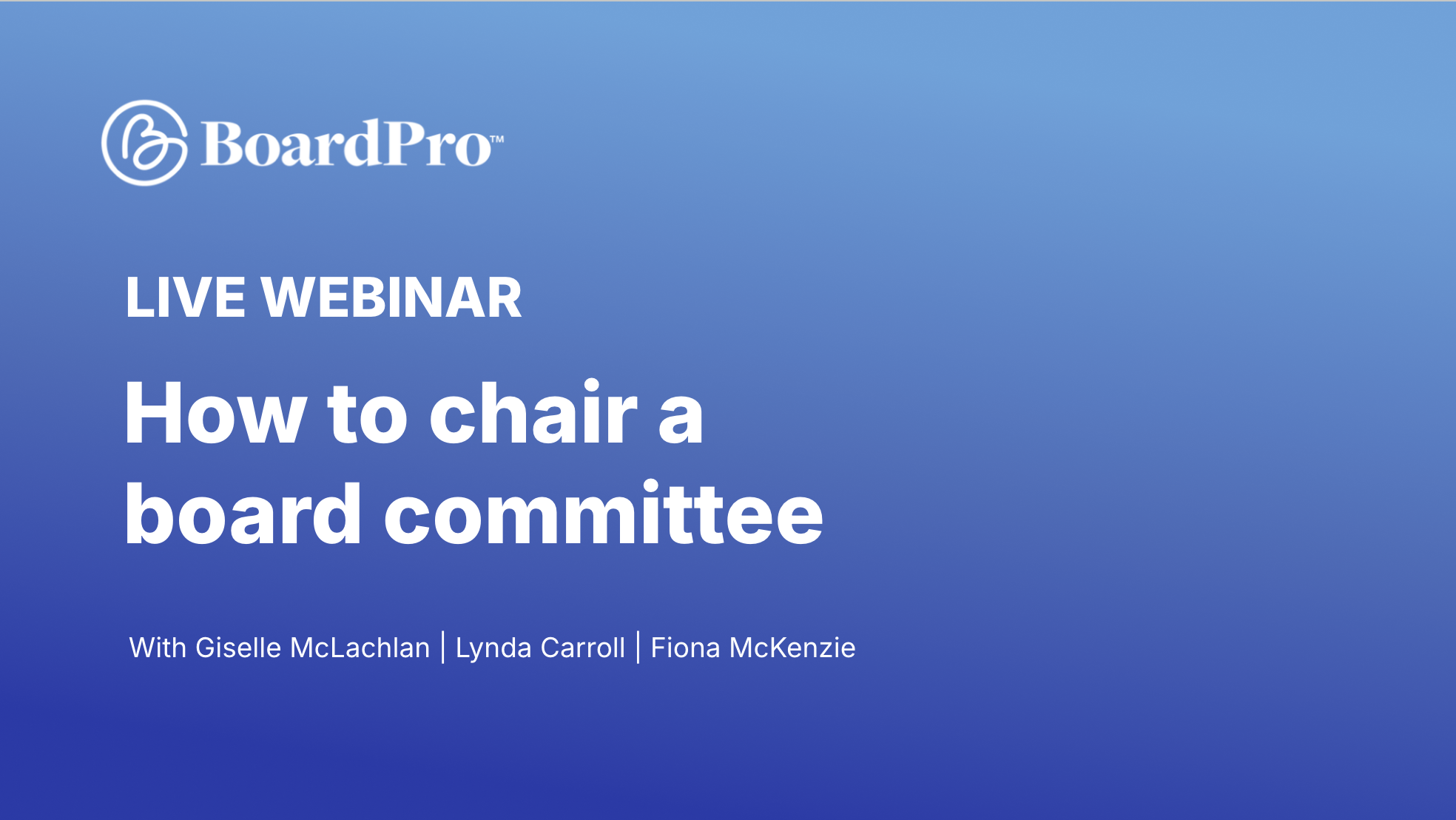 How to chair a board committee