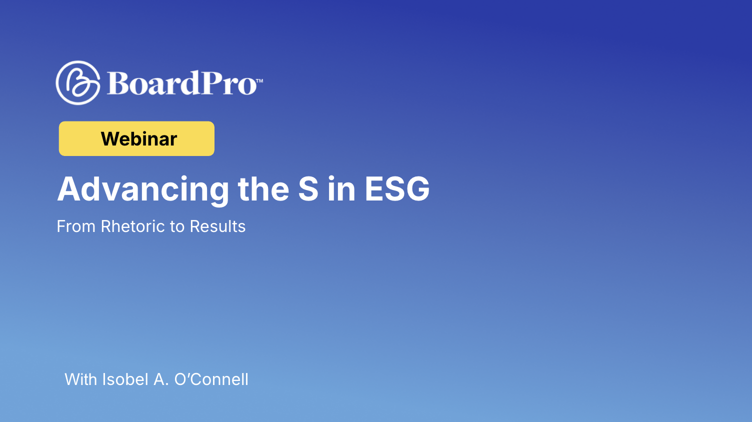 Advancing the 'S' in ESG - From rhetoric to results