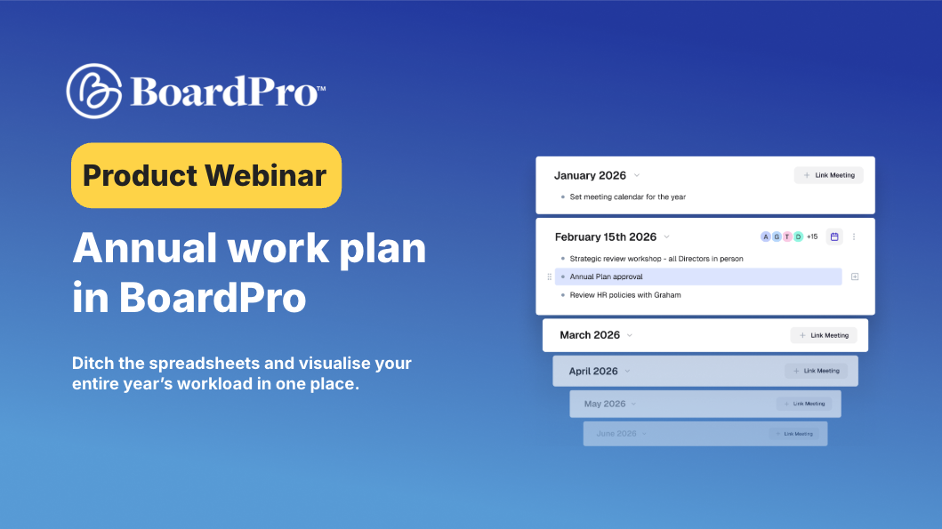 Product Webinar: Annual board work plan feature