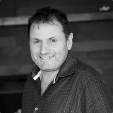 Steve Lyons in black and white